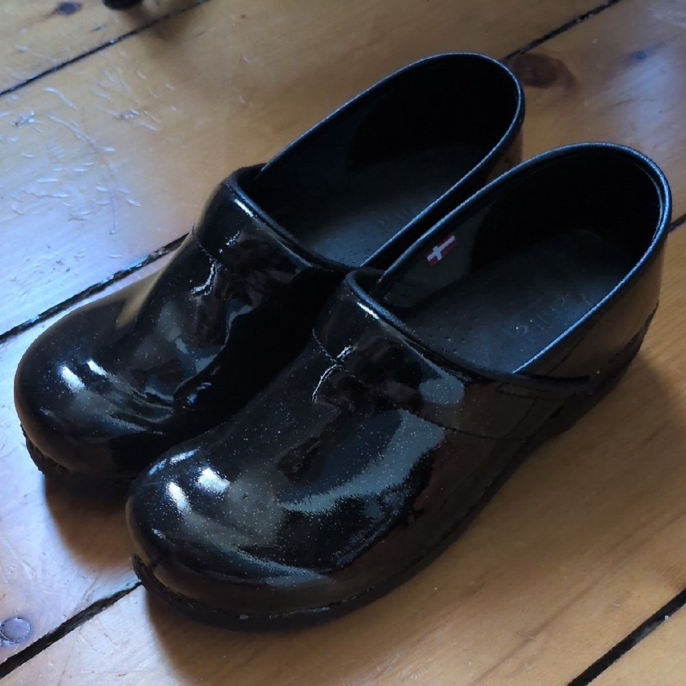 Sanita Patent Leather Black With Sparkles Shoes